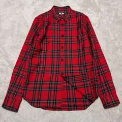 COMMEdesGARÇONS HOMMEPLUS 赤チェック ウールシャツ M