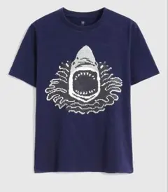 GAP KIDS サメ スパンコール Tシャツ ネイビー Lのサムネイル