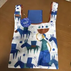 KALDI エコバッグ 馬と女性のイラスト