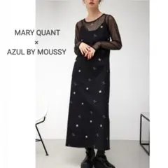美品　MARY QUANT×MOUSSYコラボ　総柄キャミワンピース　デニム　S