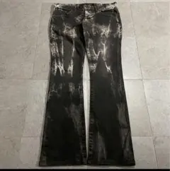 archive black bleach denim pants y2k