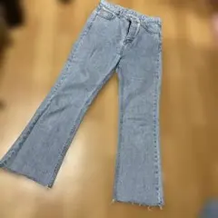−5kg jeans chuu セミフレア　デニムパンツ　韓国　フレアパンツ