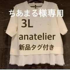 ちあまる様専用anatelierパール半袖カットソー3L 新品タグ付きアイボリーのサムネイル