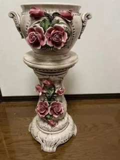 大人気　CAPODIMONTE イタリア製 陶器 花瓶➕フラワースタンド 大人気 CAPODIMONTE イタリア製 陶器 花瓶➕フラワースタンド
