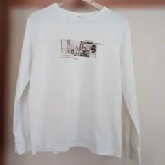 CINEMA CLUB ホワイト フォトプリント 長袖Tシャツ Mサイズ