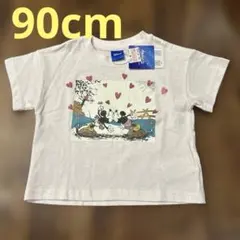 【新品】しまむら　ディズニー　Tシャツ　中桃色　薄ピンク　トップス
