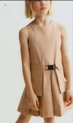 新品未使用 ZARA KIDS バックル ボックスプリーツ ジャンパースカート