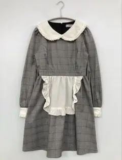 AnkRouge チェック柄 フリル襟 ワンピース