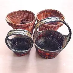 ちっちゃくてかわいい！籐かご 竹かご 小物入れ4点セット!のサムネイル