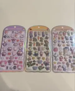 コットンパフィシール　ベイマックス　ズートピア　スヌーピー　3枚セット