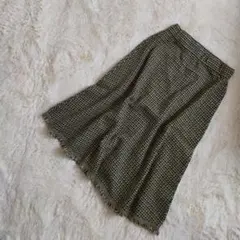 千鳥格子柄 ニットスカート Aラインスカート