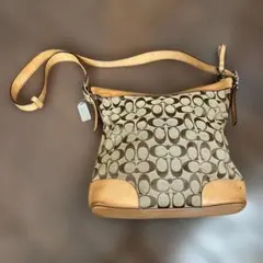 COACH ショルダーバッグ キャンバス レザー ブラウン