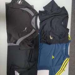 adidas、 PUMAトレーニングシャツ 4点セット