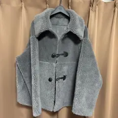 WEB限定　ボア×フェイクムートンループボタンジャケット 2way