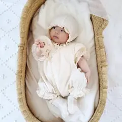 【美品】DE 退院着　オフホワイト　ボンネットセット 楽天市場】セレモニードレス 男の子 女の子 日本製 3点 セット