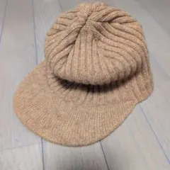 LACOSTE ベージュ リブ編み ニットキャップ