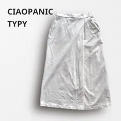 Y7349【チャオパニックティピー】ナローロングスカート バックスリット 白