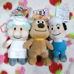 ☆新品、タグ付き☆アンパンマン プリちぃビーンズ ぬいぐるみ 3体セット