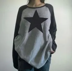 90s unknown 長袖 Tシャツ ラグラン 星 バイカラー Y2K