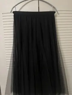 COLZA プリーツスカート 黒 チュールロングスカート