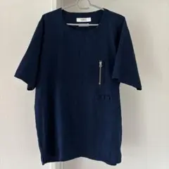 FDMTL ファンダメンタル　インディゴ Tシャツ　布帛　ポケット