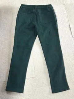 ikka スキニーパンツ グリーン Lサイズ 裏起毛 緑 カジュアル