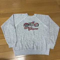 70s ハーレーダビッドソン 両面 スウェット 霜降り モーターサイクル 丸胴のサムネイル