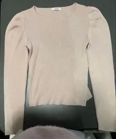 INGNI 長袖 リブニット パフスリーブピンク ベージュ秋服