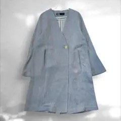 美品 ZARA ザラ ノーカラーコート ライトアウター