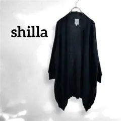 【oa25】shilla ドルマン ロングカーディガン 黒 羽織り M 日本製のサムネイル