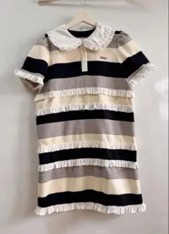 Bibiy JAMIE FRILL TOP ボーダーフリルポロシャツ 半袖 - メルカリ