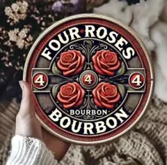 【希少】フォアローゼズ FOUR ROSES デザインのヴィンテージ風ブリキ看板