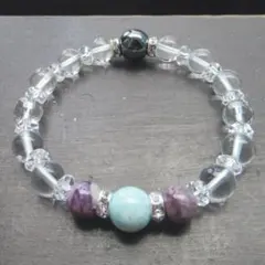 ３大ヒーリングストーン*ラリマーｘスギライトｘチャロアイトブレスレット　天然石