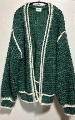 ニット 編み カーディガン 緑 グリーン