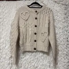 ※4日までone after niceclup クリーム色 ケーブルニット