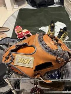 希望額をコメントへDIO硬式用オーダーキャッチャーミットブラウン×ネイビー硬さ有のサムネイル
