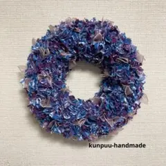 布リース　ファブリックリース　黒ベース