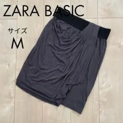 ZARA BASIC ブラックグレー タイトスカート チャコールグレー