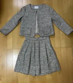 IENA ツイード風ノーカラーセットアップ　入学式