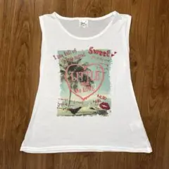 ホワイト ノースリーブ タンクトップ 夏服 キッズ