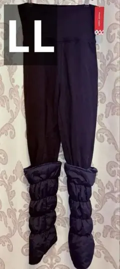 marie claire マリクレール レッグウォーマー付き レギンス ネイビー