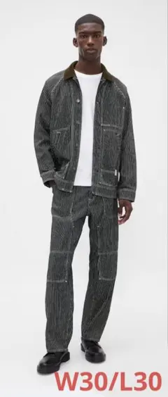 GAP バギーカーペンターデニム　ダークストライプ　ヒッコリー　W30/L30