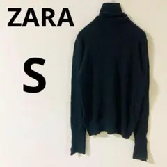 ザラ　ZARA 長袖ニット　タートルネック　【S】　レーヨン混　無地　シンプルのサムネイル