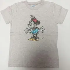 ミニーマウス ラインストーン Tシャツ 　グレー