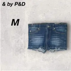 ショートパンツ　M相当　デニム　ダメージ加工　カジュアル　ジーンズ　ウエスト61