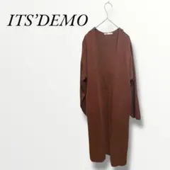 ITS’DEMO イッツデモ　ラップカーディガン　ロング　レッドブラウン Fのサムネイル