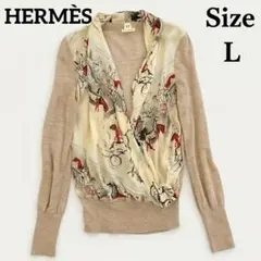 【HERMES】カーディガン カシミヤ×シルクニット ヴィンテージ エルメス