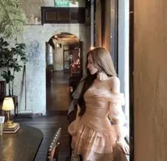 オフショルダー ミニワンピース ミニドレス