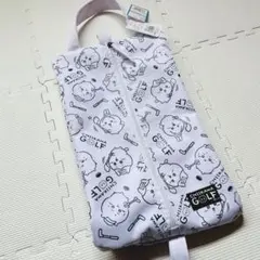 【新品】　ちいかわ　シューズケース　ゴルフ　ホワイト　総柄　ハチワレ　うさぎ