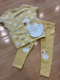 【NEXT baby】黄色の水玉Tシャツとレギンスセット【白鳥】